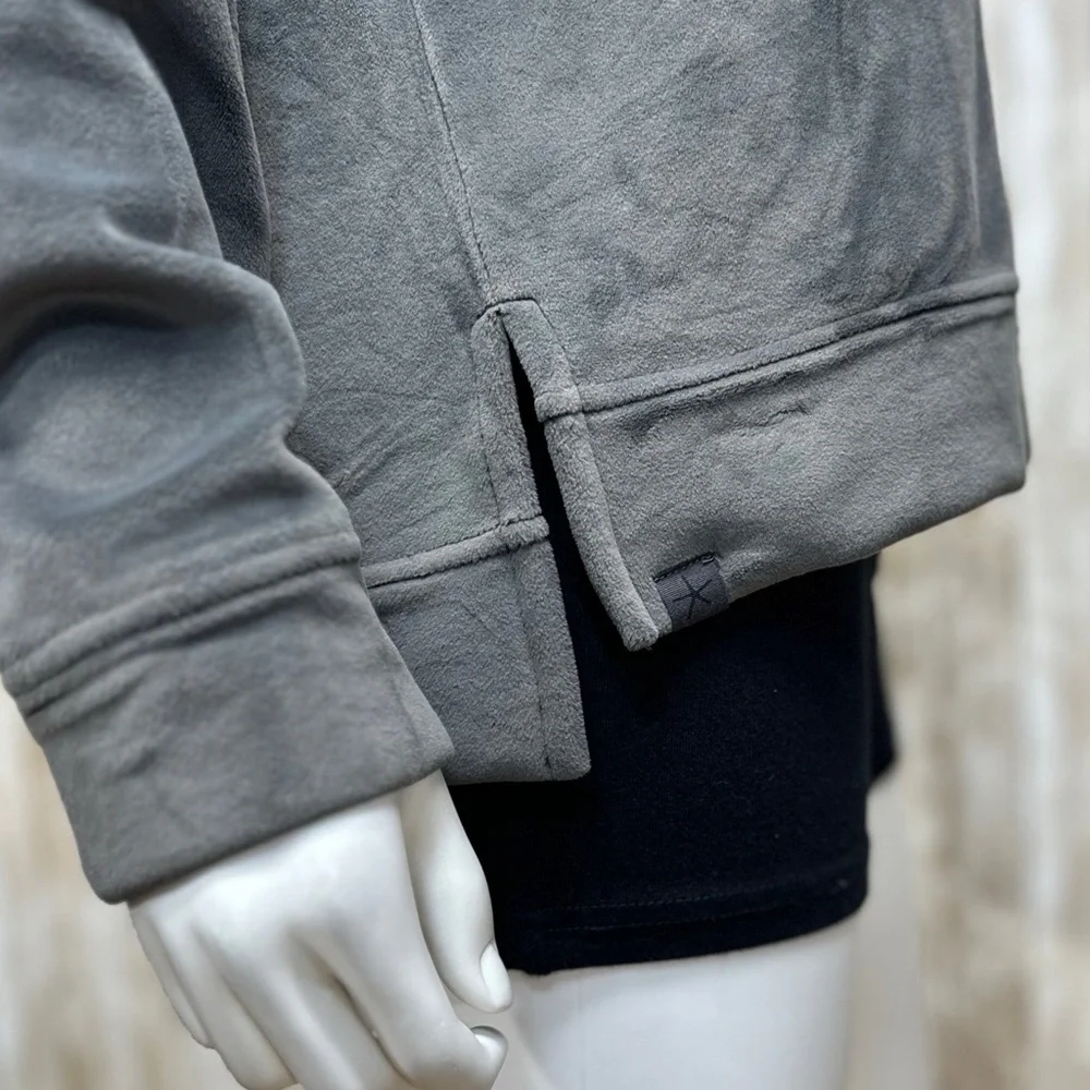 Barefoot Dreams LuxChic Grey Funnel Neck Pullover NWT [13164] - Picture 6 of 8